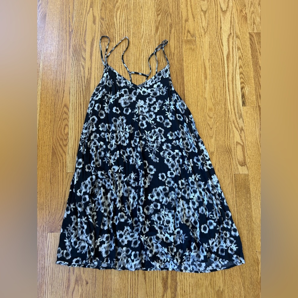 Abercrombie & Fitch Black Floral Slip Mini Dress